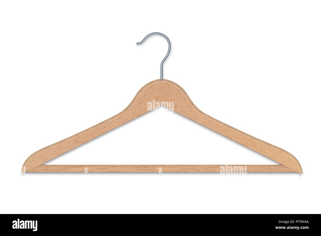 Cintre en bois réaliste isolated Illustration de Vecteur