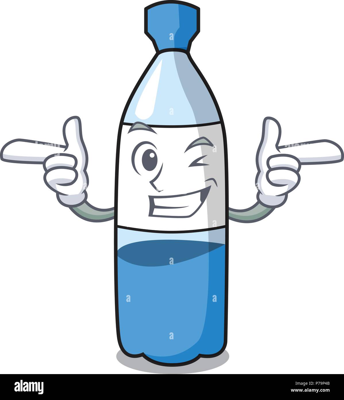 Cartoon caractères bouteille d'eau Wink Image Vectorielle Stock - Alamy