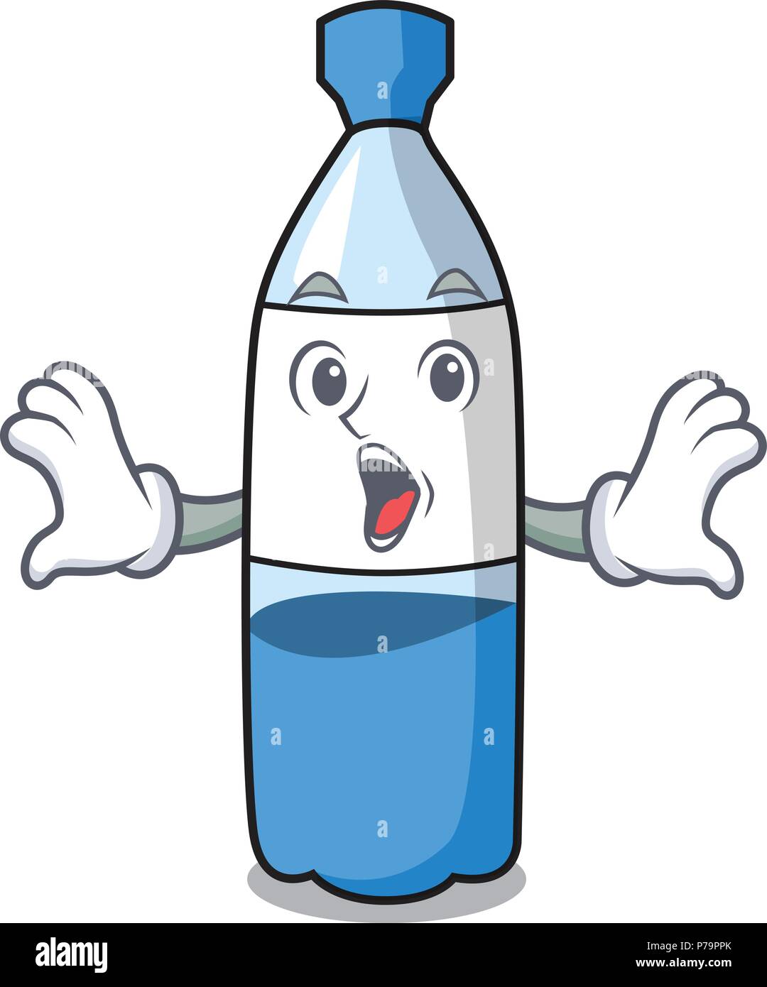 Bouteille d'eau surpris mascot cartoon Image Vectorielle Stock - Alamy