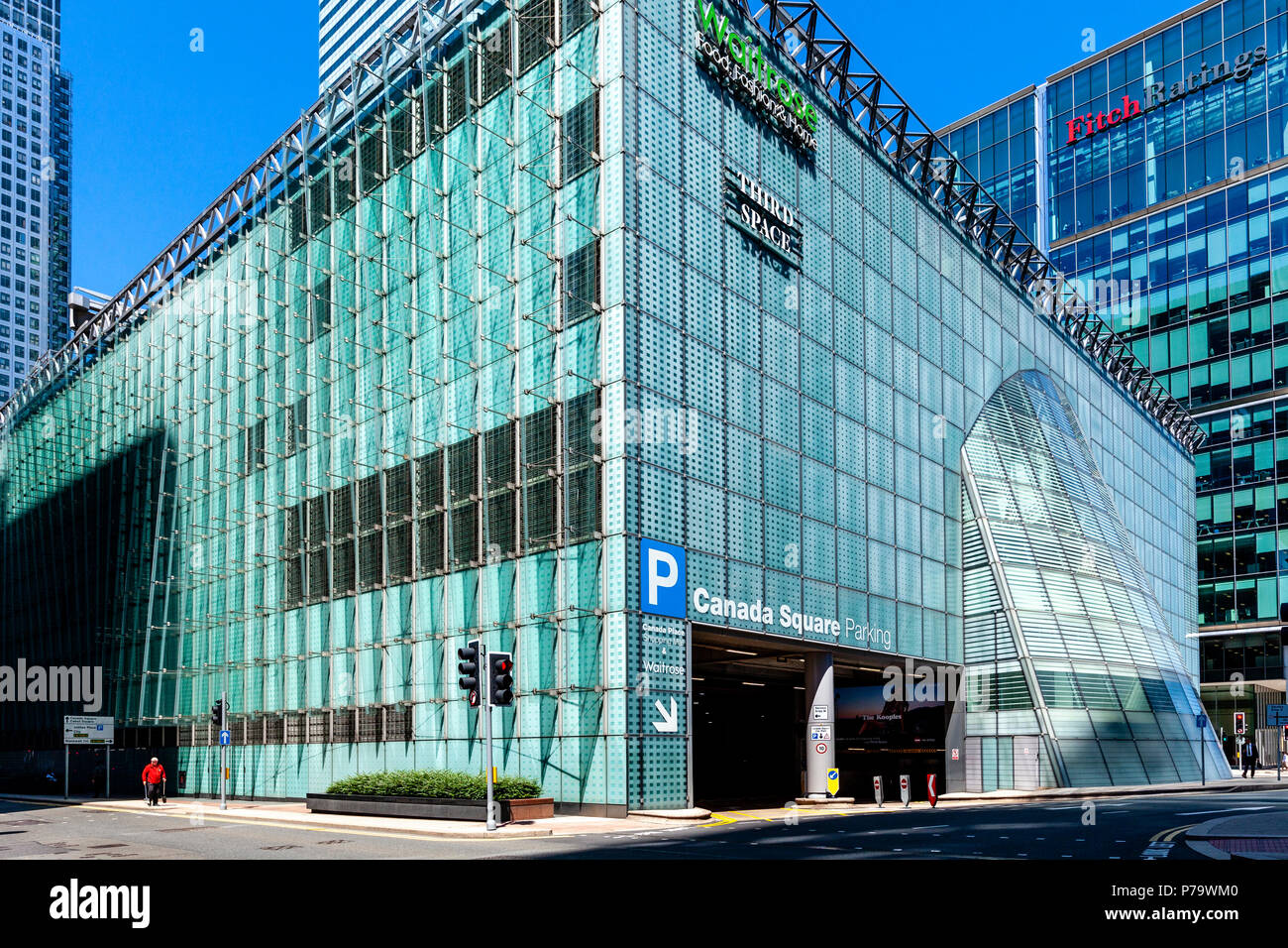 Parking Canada Square, Canary Wharf, London, Royaume-Uni Banque D'Images