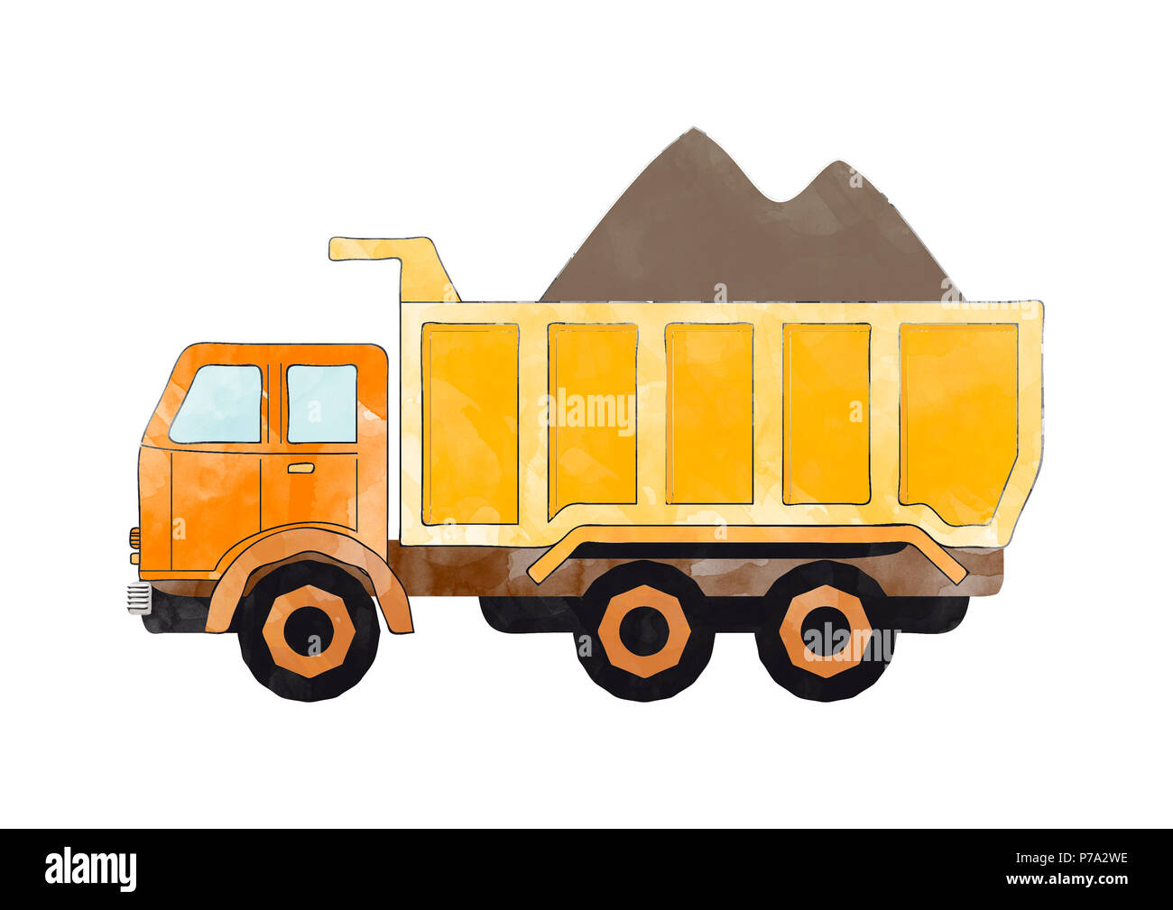 Camion à benne basculante orange Banque de photographies et d'images à  haute résolution - Alamy