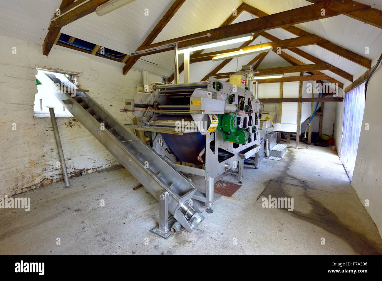 Presse purée de pomme,Healeys Cornish Cyder Farm,Penhallow, Truro, Cornwall, Angleterre, Royaume-Uni Banque D'Images