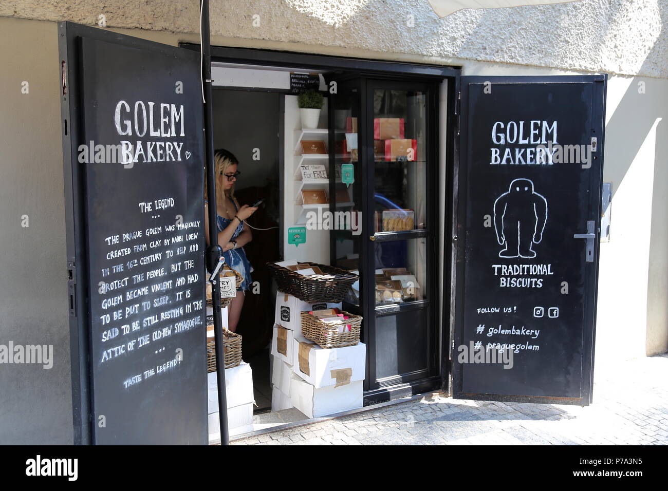 Boulangerie, Golem U Starého Hřbitova, Josefov (quartier juif), Prague, Tchéquie (République tchèque), de l'Europe Banque D'Images