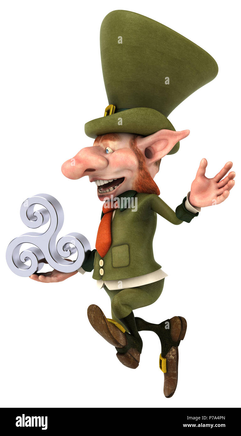 Fun leprechaun - 3D Illustration Banque D'Images