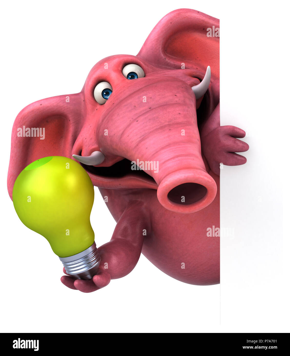 L'éléphant rose - 3D Illustration Banque D'Images