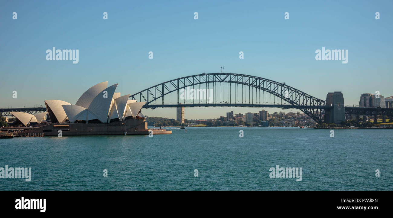 L'Opéra de Sydney, Harbour Bridge et vue panoramique à Sydney, Australie Banque D'Images