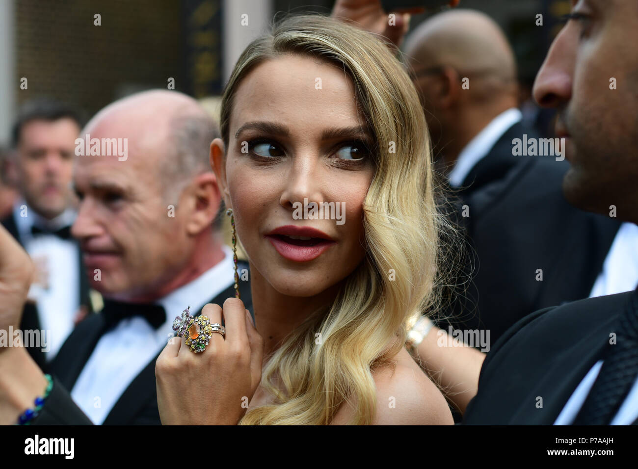 Londres, Royaume-Uni. 4 juillet, 2018. Sophie Hermann et guest assiste au Grand Prix 2018 ballon tenu au Club de Hurlingham le 4 juillet 2018 à Londres, en Angleterre. Credit Photo : Alamy/Capital Live News Banque D'Images