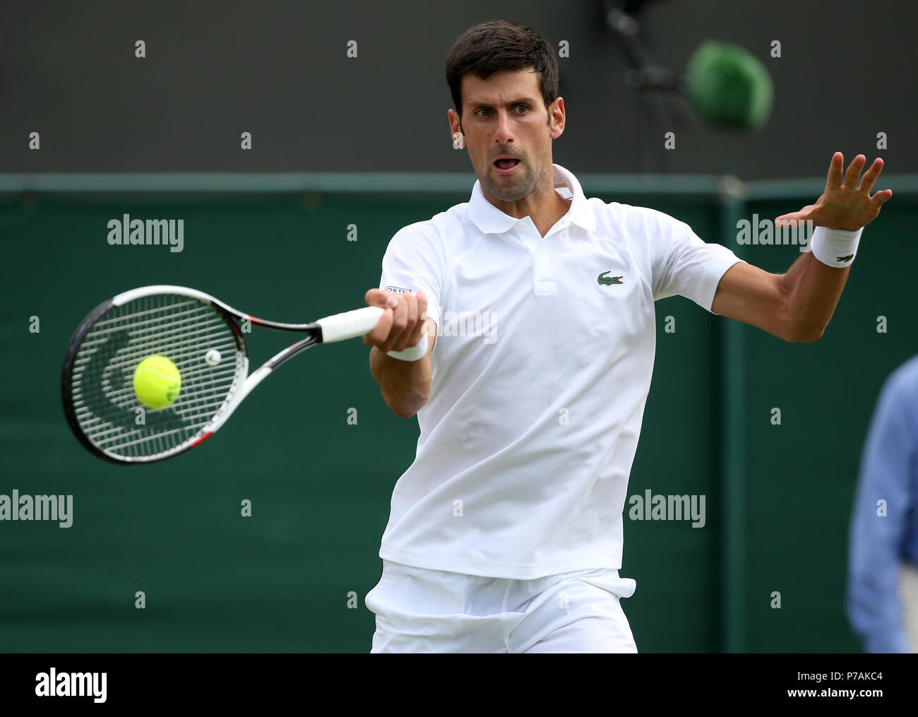 NOVAK DJOKOVIC, le tournoi de Wimbledon 2018, le tournoi de Wimbledon 2018, le All England Tennis Club, 2018 Banque D'Images