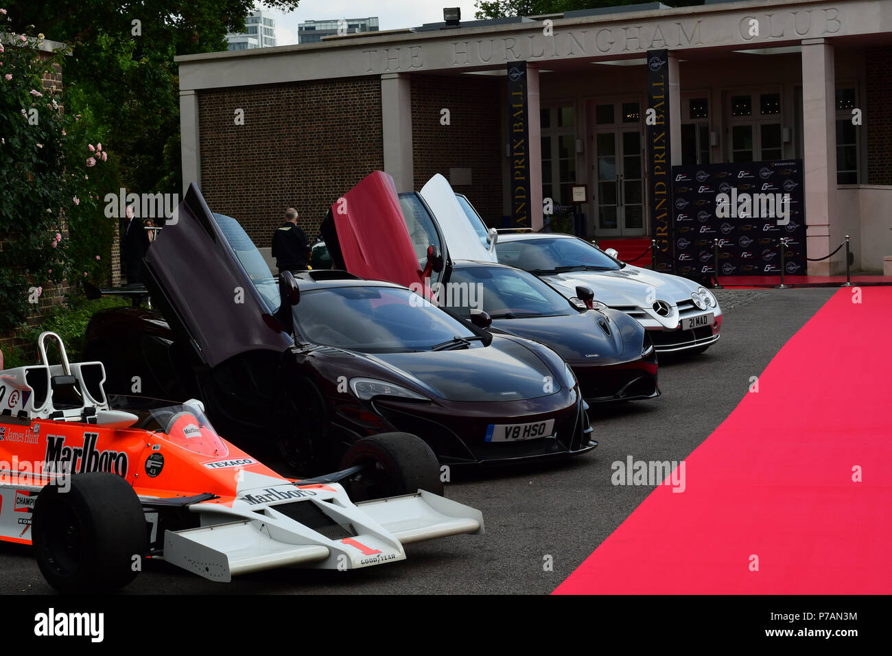 Mclaren au Grand Prix 2018 ballon tenu au Club de Hurlingham le 4 juillet 2018 à Londres, en Angleterre. Banque D'Images