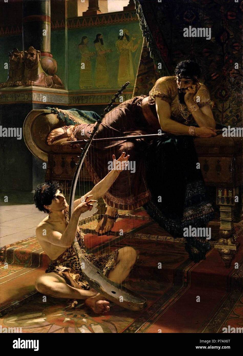 . David et Saül 188548 Julius Kronberg David och Saul 1885 Banque D'Images