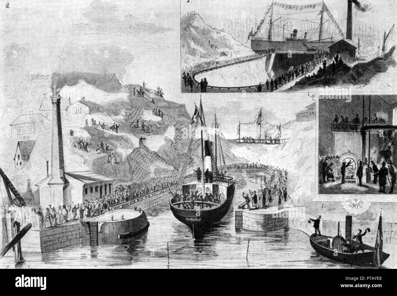 Anglais : Magazine illustration inauguration de dry dock à Lindholmen ship yard à Göteborg le 13 novembre 1875 . 187553-nil Lindholmen Banque D'Images