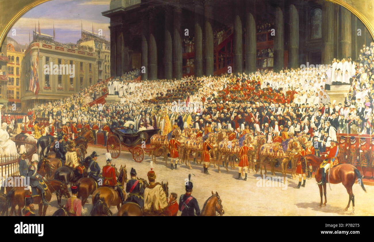 . La reine Victoria à la Cathédrale St Paul le jour du Jubilé de diamant . English : 'le Jubilé de diamant de la reine Victoria, 22 juin 1897" par Andrew Carrick Gow. . 1899 65 le Jubilé de diamant de la reine Victoria, 22 juin 1897 Banque D'Images