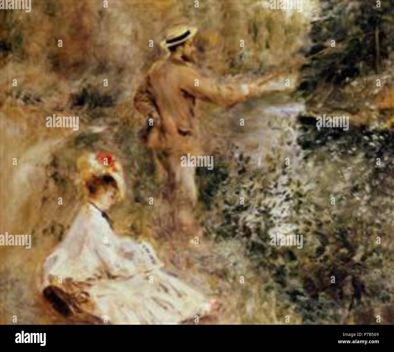 Travailler par Pierre-Auguste Renoir . avant 1919 72 - Le Renoir-pêcheur-1874.jpg !PinterestLarge Banque D'Images