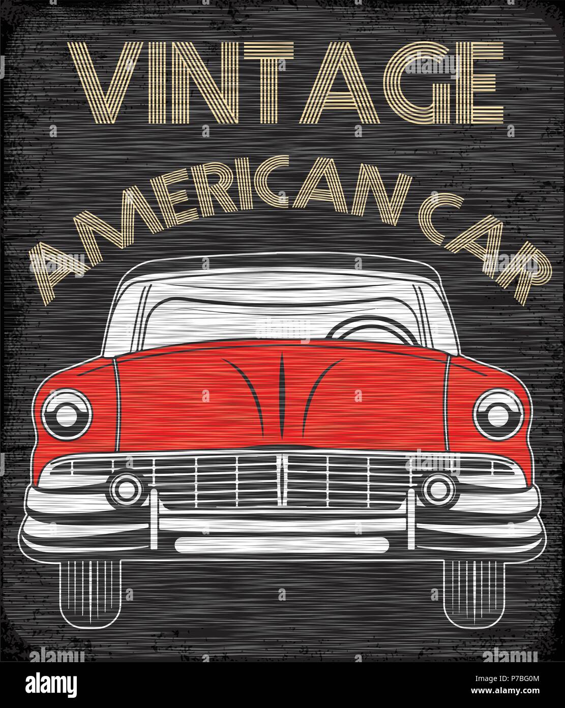 Garage Voiture Americaine Classique Image Vectorielle Stock Alamy
