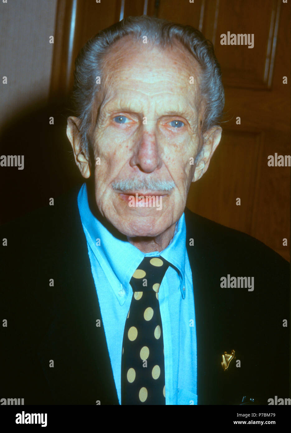 WEST HOLLYWOOD, CA - le 21 janvier : l'acteur Vincent Price assiste à la 17e édition de la Los Angeles Film Critics Association Awards le 21 janvier 1992 à l'hôtel Bel âge de West Hollywood, Californie. Photo de Barry King/Alamy Stock Photo Banque D'Images