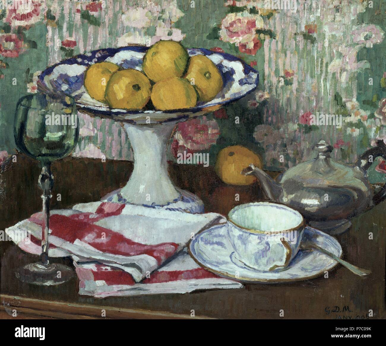 Bodegón con frutero y taza de café. Musée : MUSÉE TOULOUSE-LAUTREC ALBI  FRANCIA Photo Stock - Alamy