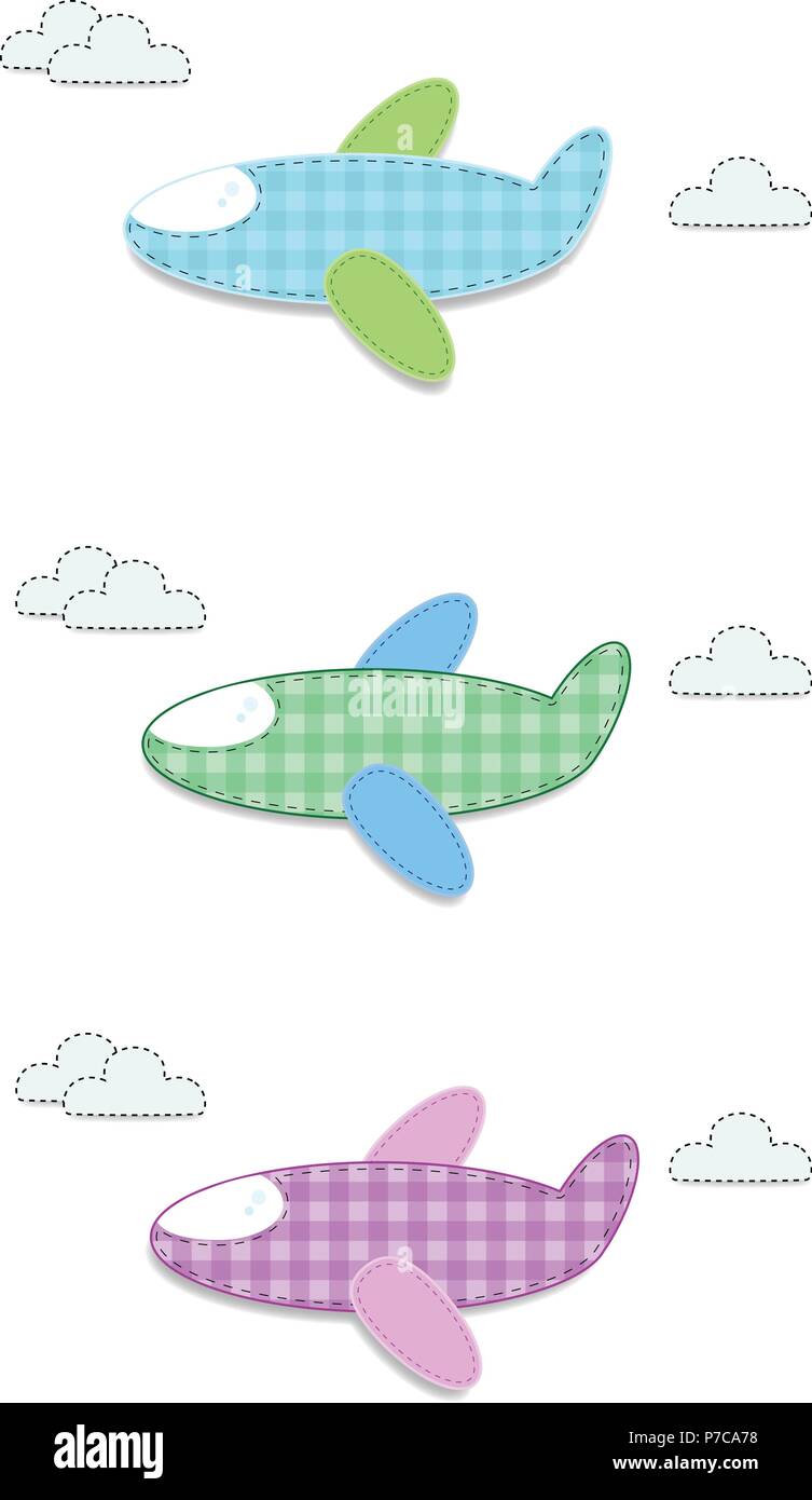 Vector Set Des Elements De Bebe Pour Le Scrapbooking Ou Carte De Souhaits De Douche De Bebe Et Enfant Design Decouper Le Tissu A Carreaux Isoles Ou De Papier Autocollants De Image