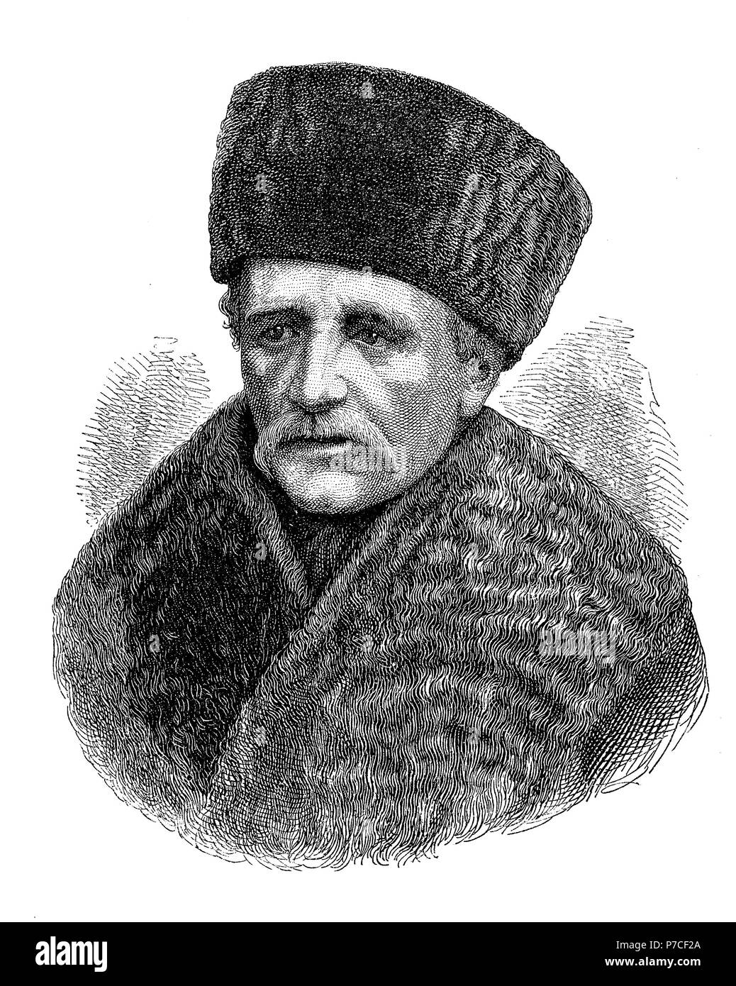 Portrait d'Adolf Erik Nordenskiöld, Finnish baron, géologue, minéralogiste et explorateur de l'Arctique, la gravure d'époque Banque D'Images