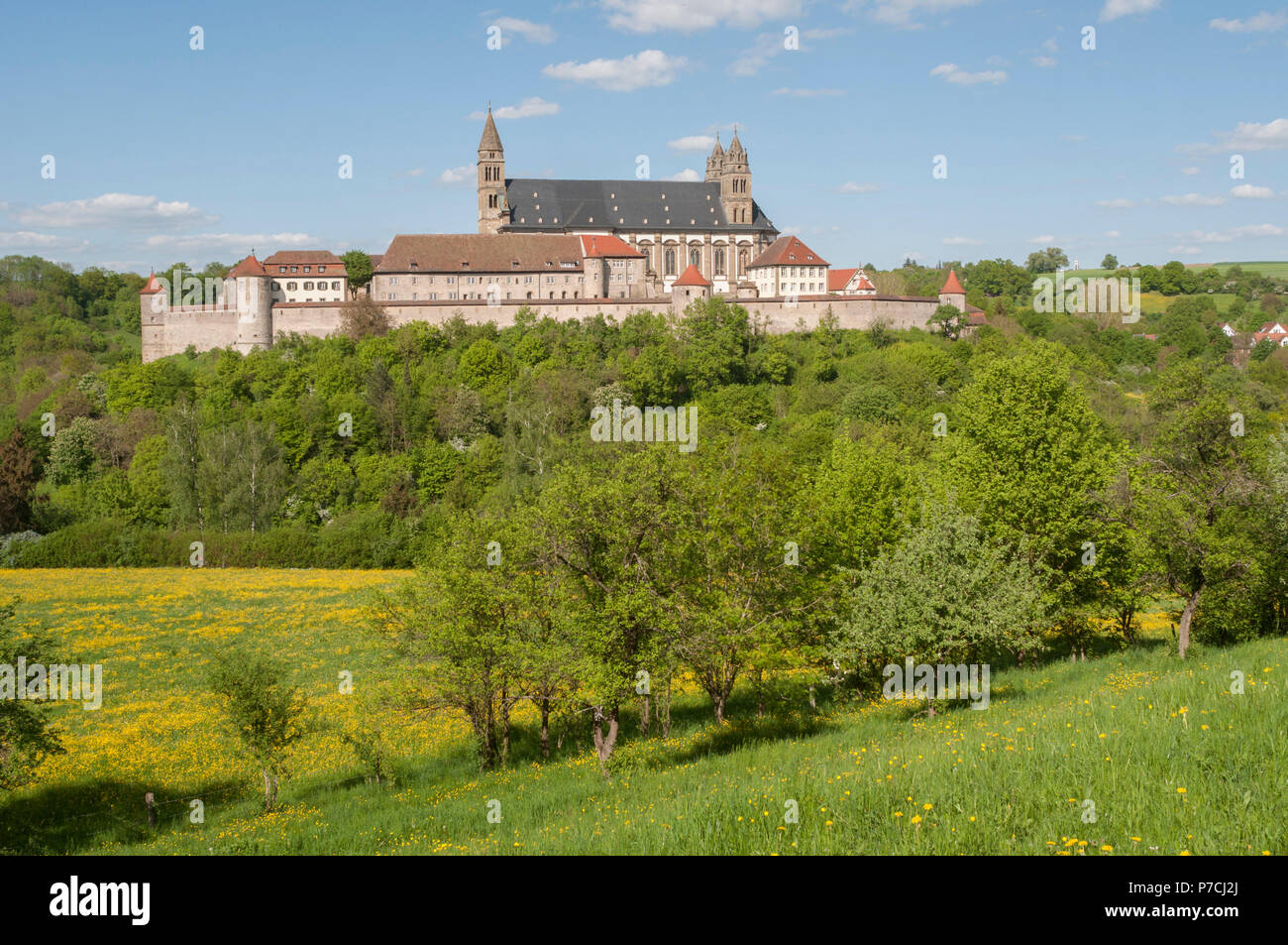 Château comburg, Schwaebisch Hall, région Hohenlohe, Bade-Wurtemberg, Allemagne, Heilbronn-Franconia Banque D'Images