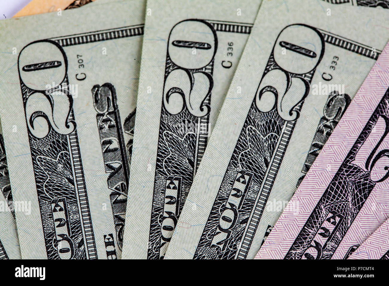 En forme d'éventail de projets de 20 USD Banque D'Images