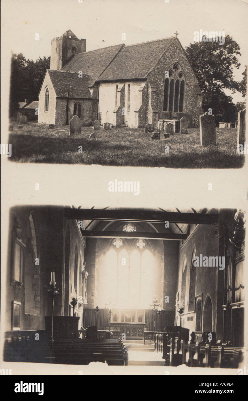 Vintage Real Photo de Chalton, Hampshire, England, UK Banque D'Images