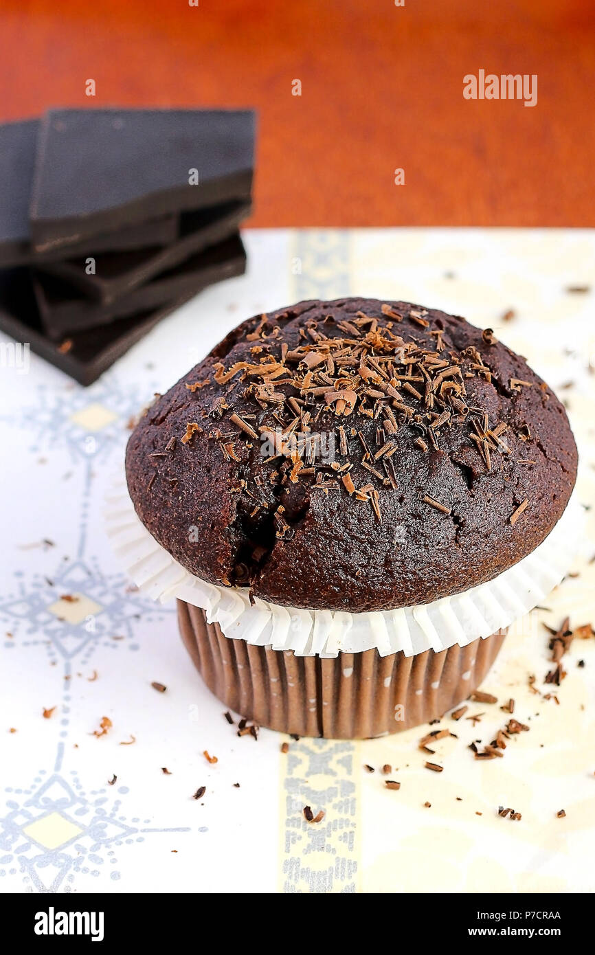 Muffin au chocolat Banque D'Images