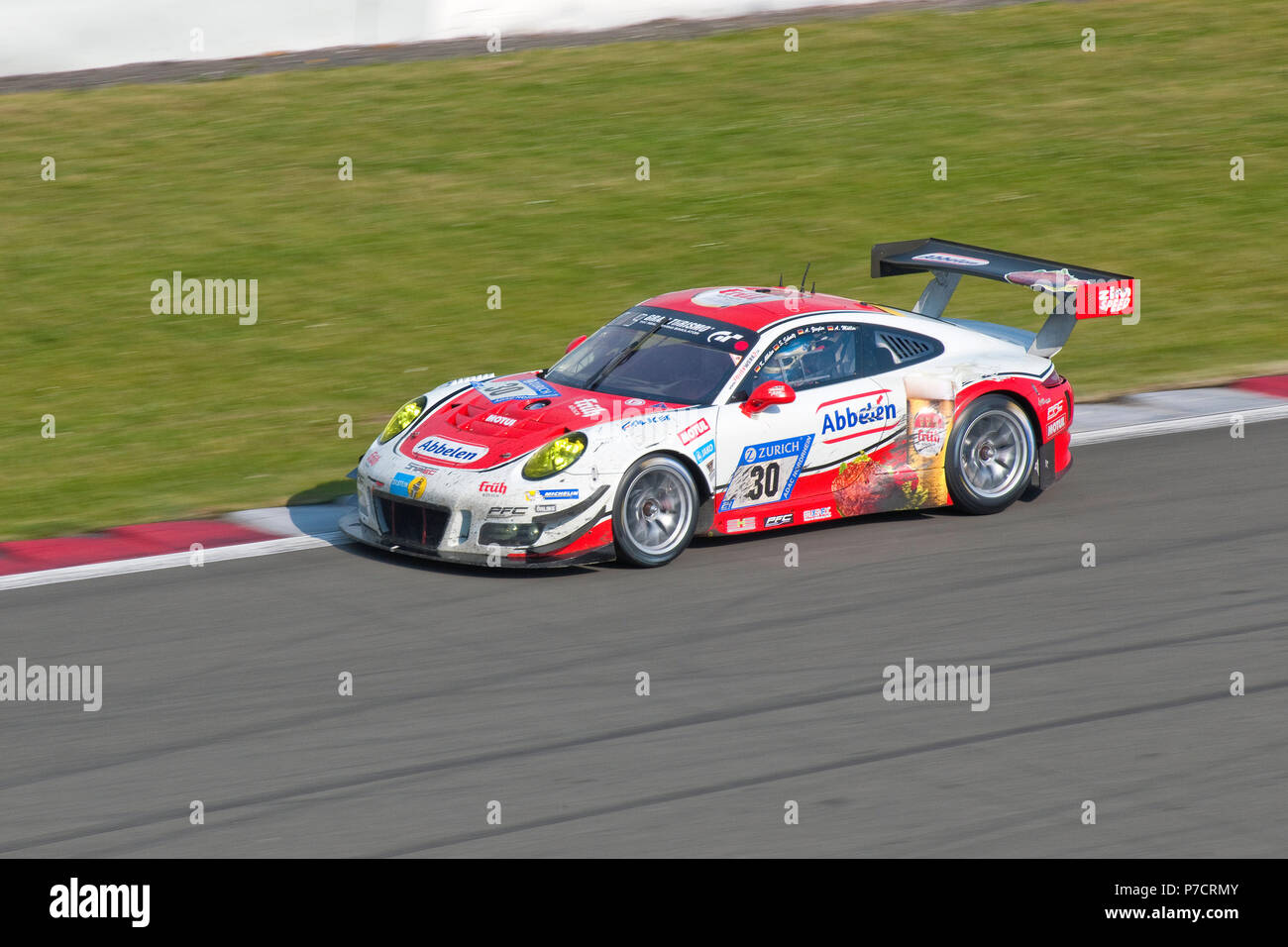 Porsche 911 GT3 R, Nuerburgring, 24h Nuerburgring, motorsports, course, Top Gear, haute vitesse, Eifel, Rhénanie-Palatinat, Allemagne, Europe Banque D'Images