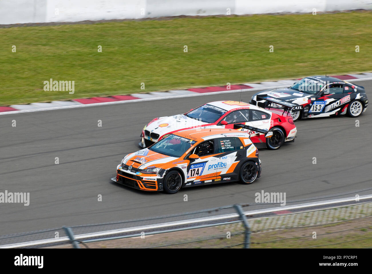 Volkswagen Golf GTI, VW, RCT Nuerburgring, 24h Nuerburgring, motorsports, courbes, grande vitesse, Top Gear, Eifel, Rhénanie-Palatinat, Allemagne, Europe Banque D'Images