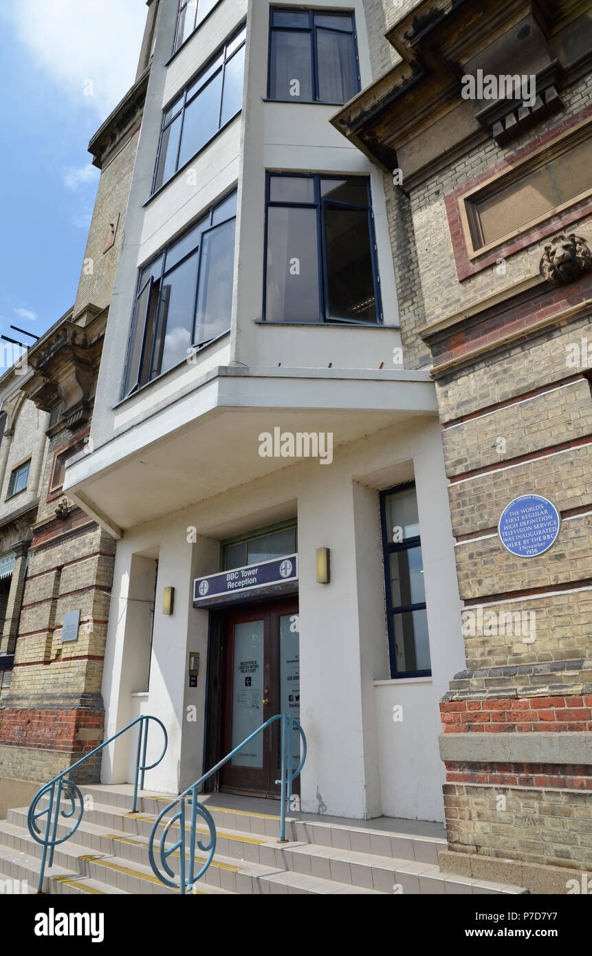 L'émetteur de télévision de la BBC à l'Alexandra Palace lieu de divertissement et de sports dans le nord de Londres. Banque D'Images