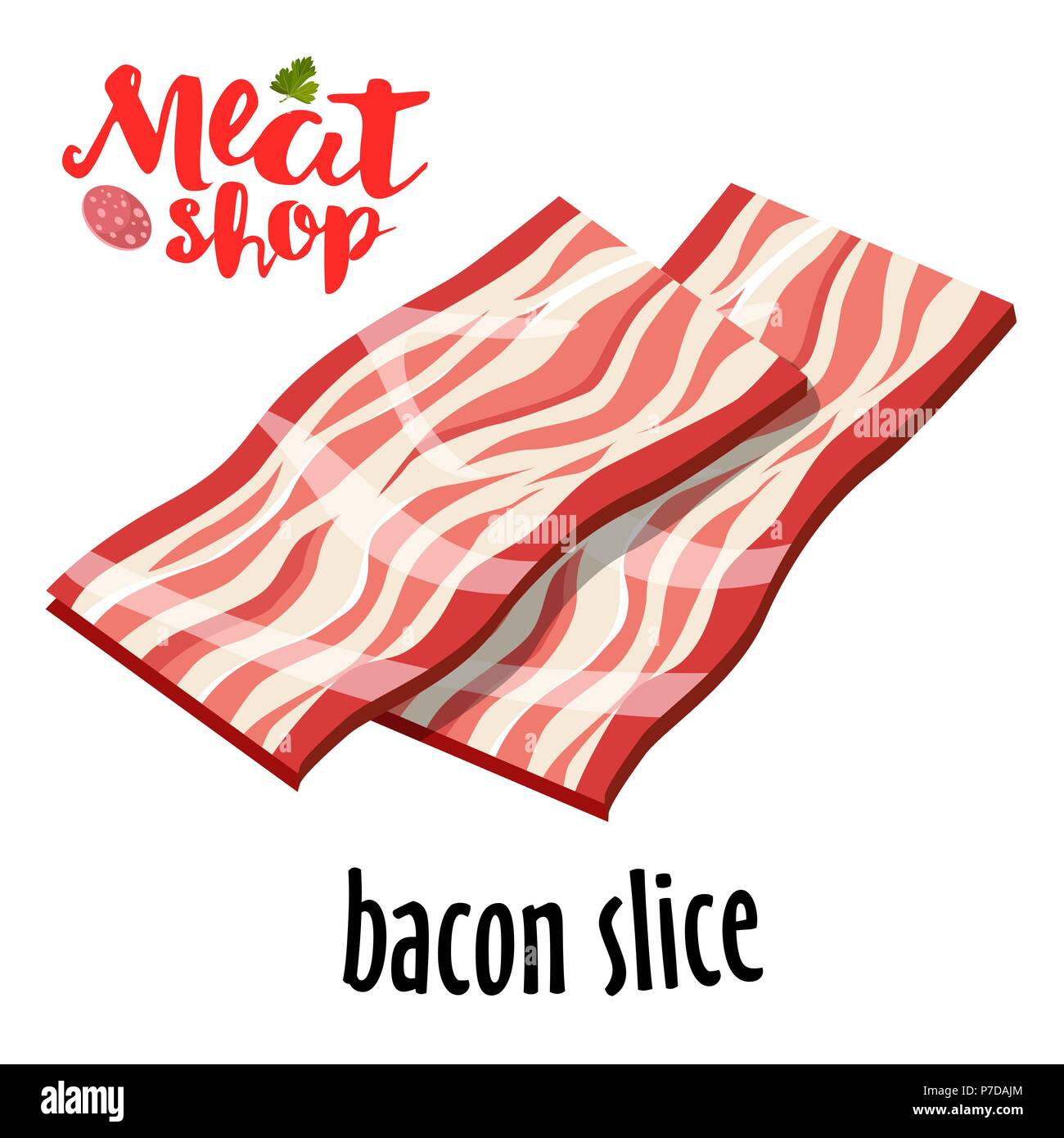 Les tranches de bacon sur fond blanc Illustration de Vecteur