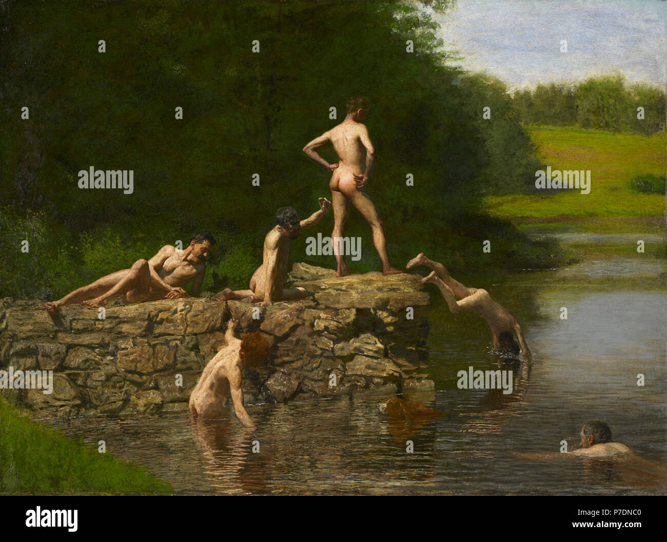 1990-19-1 s. Thomas Eakins (1844-1916), Natation, 1885, huile sur toile, Amon Carter Museum of American Art, Fort Worth, Texas, Banque D'Images