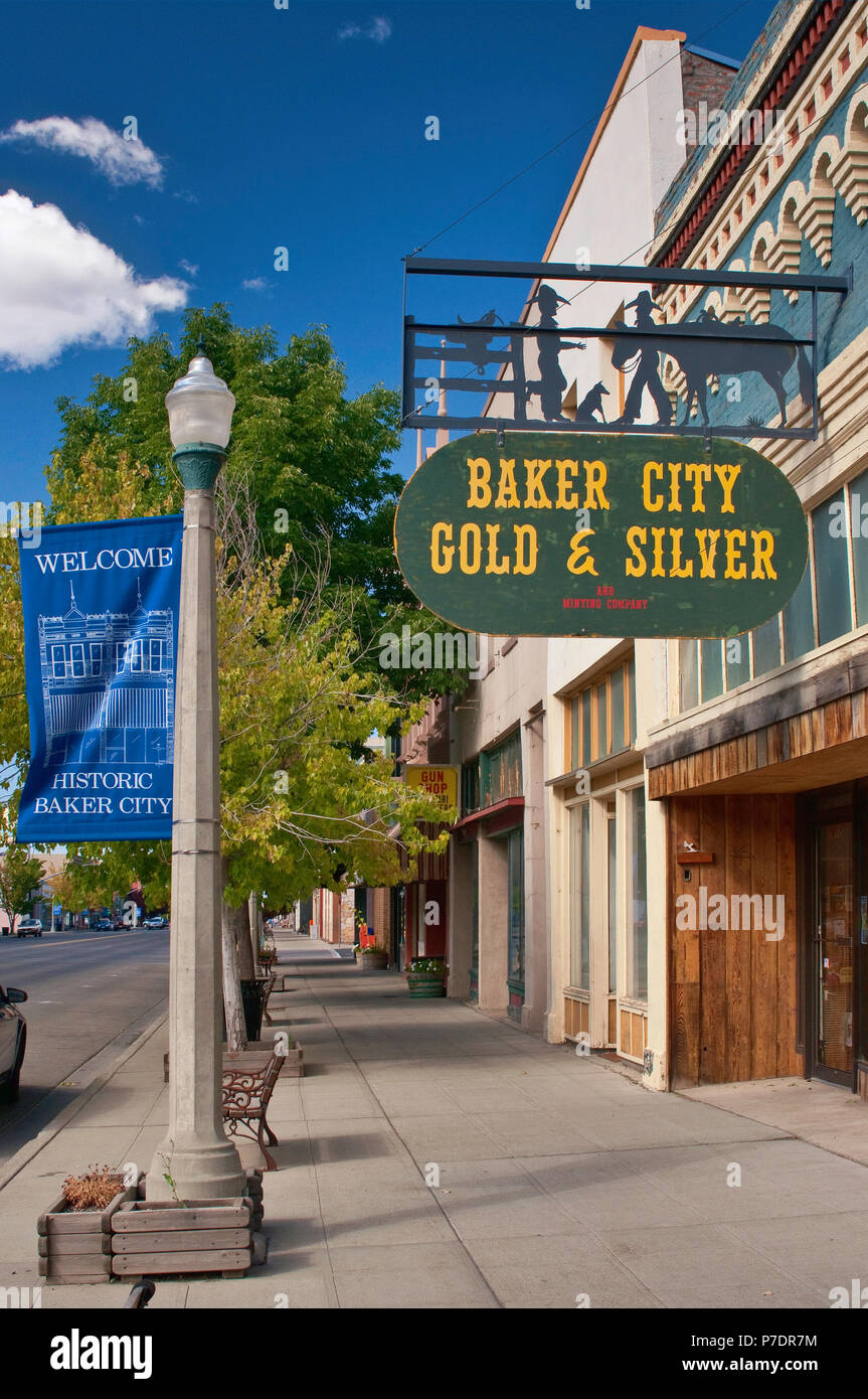 Rue principale à Baker City, Oregon, USA Banque D'Images