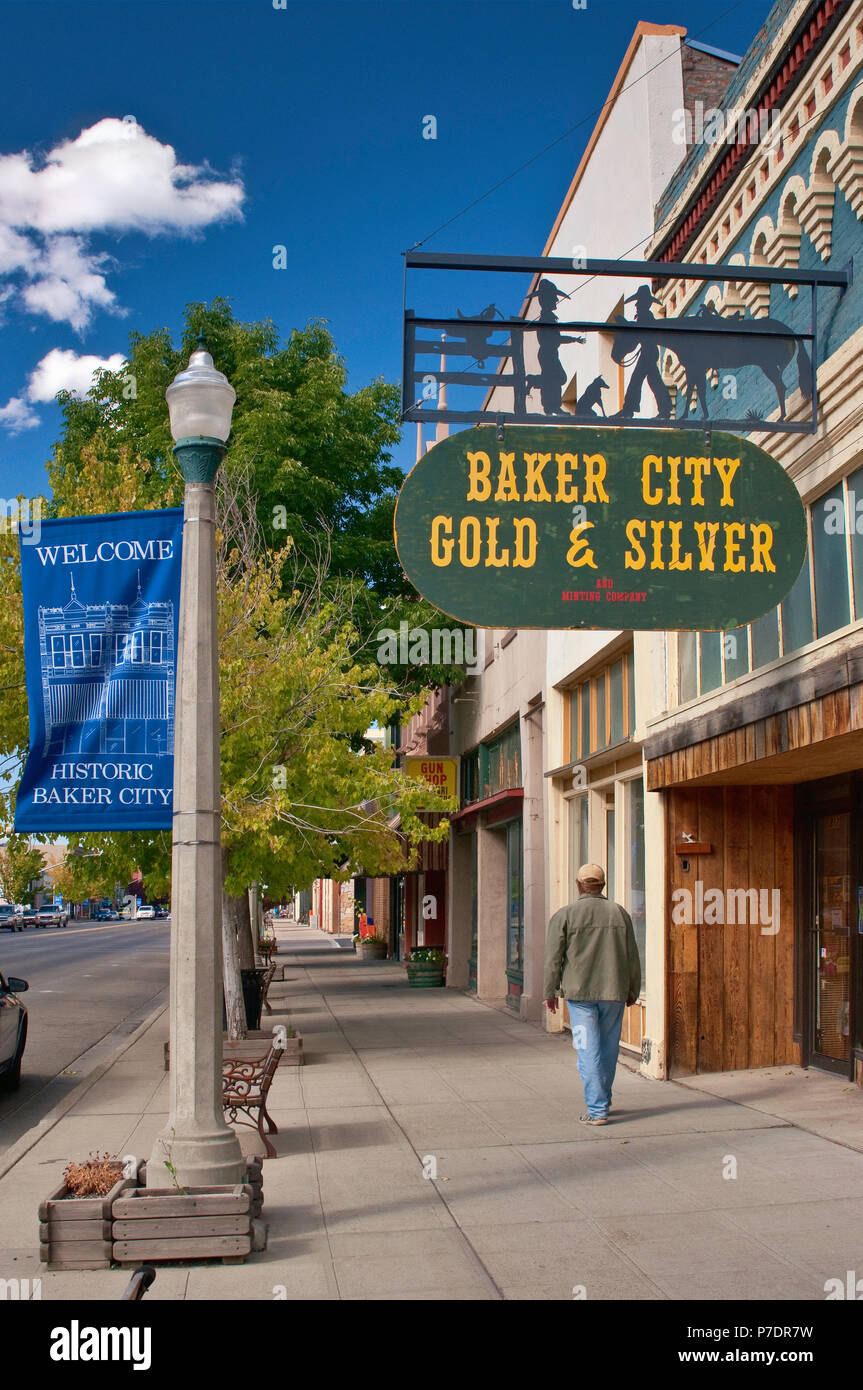 Rue principale à Baker City, Oregon, USA Banque D'Images