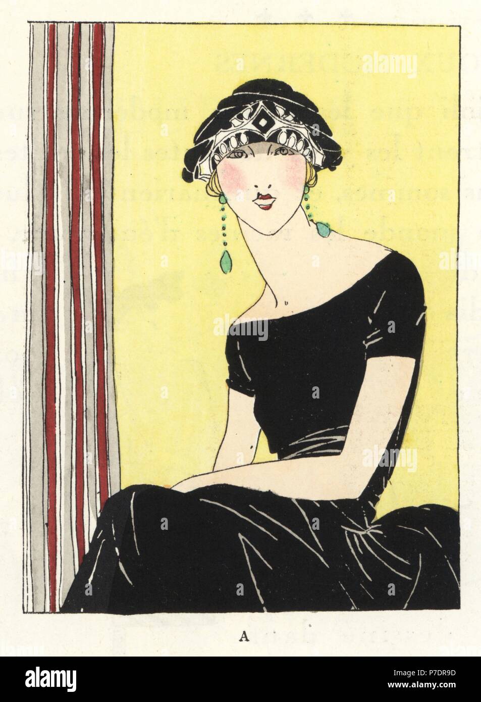 Femme En Robe Noire Et Turban En Satin Noir Brode Coloriee Pochoir Stencil Lithographie Du Magazine De Mode De Luxe Francais Art La Goutte Beaute 1923 Photo Stock Alamy Femme En Robe Noire Et Turban En Satin Noir Brode Coloriee Pochoir Stencil Lithographie Du Magazine De Mode De Luxe Francais Art La Goutte Beaute 1923 Photo Stock Alamy
