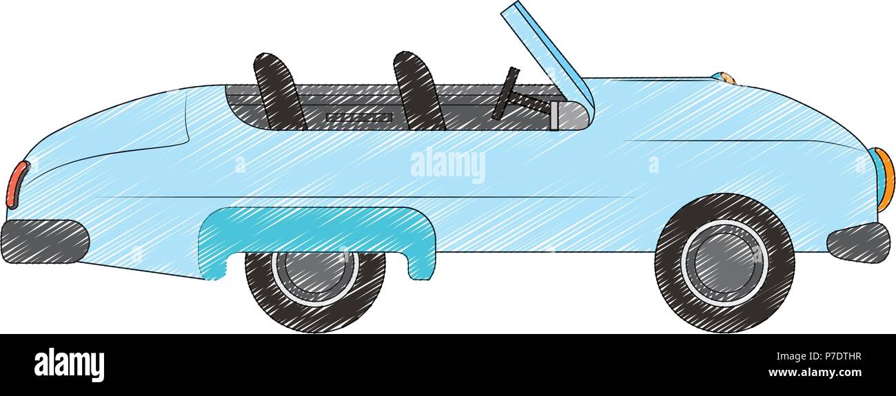 Convertible voiture vintage transport vecteur d'image dessin illustration Illustration de Vecteur