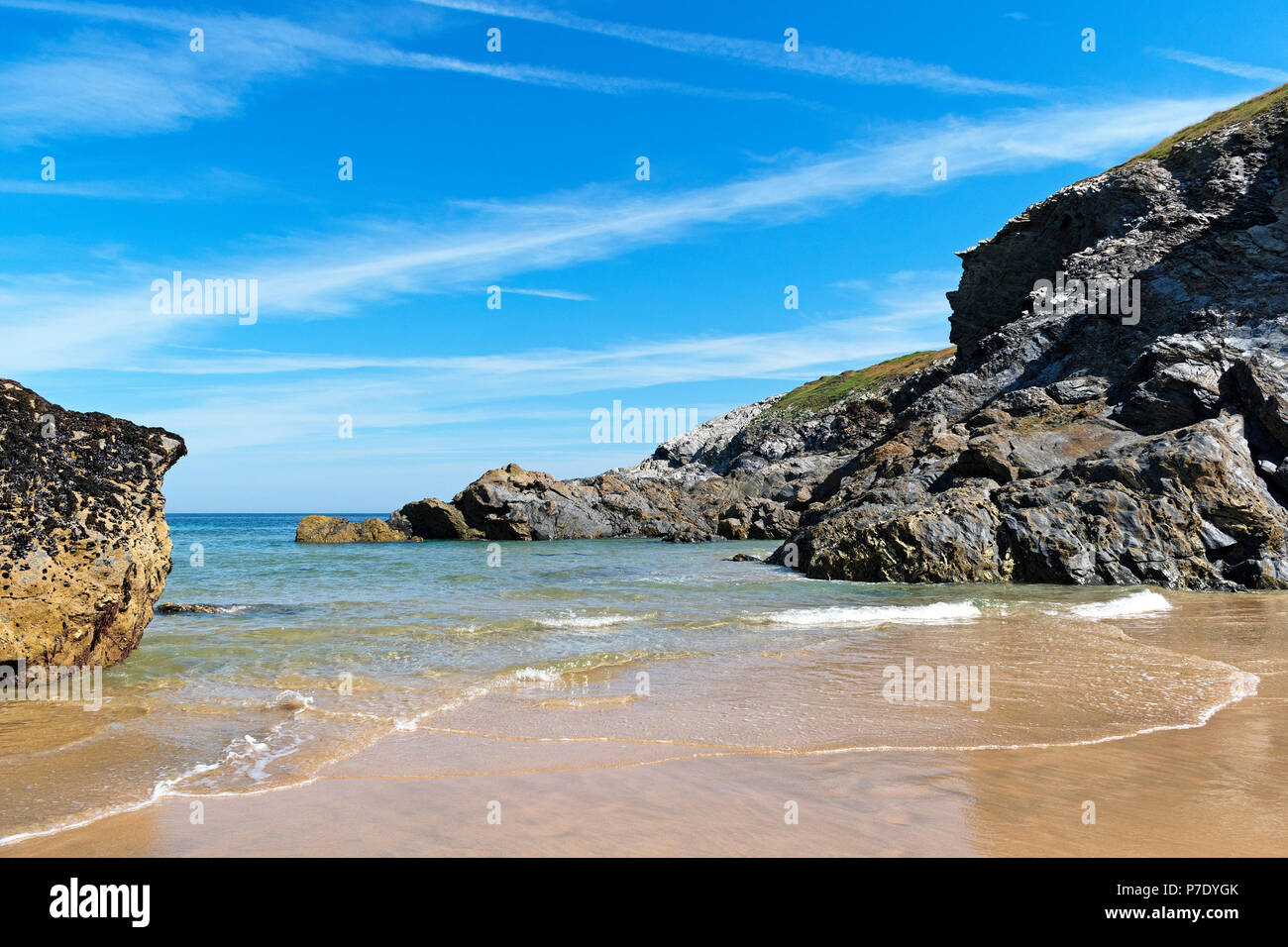 Blague de porth, Polly Joke, beach, Cornwall, Angleterre, Grande-Bretagne, Royaume-Uni Banque D'Images