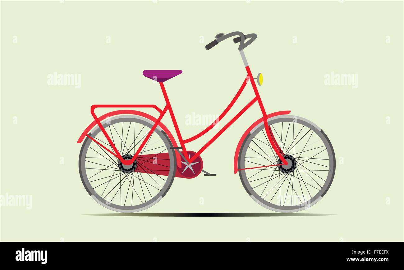 Vélo femme rouge Banque d'images vectorielles - Alamy
