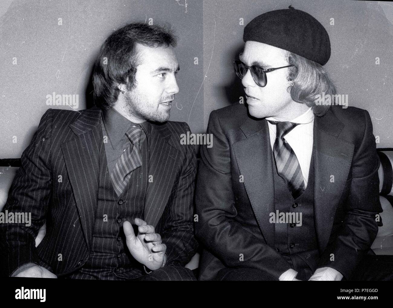 1978 New York City Bernie Taupin Elton John au Studio 54 Crédit : Adam Scull-MediaPunch/PHOTOlink Banque D'Images
