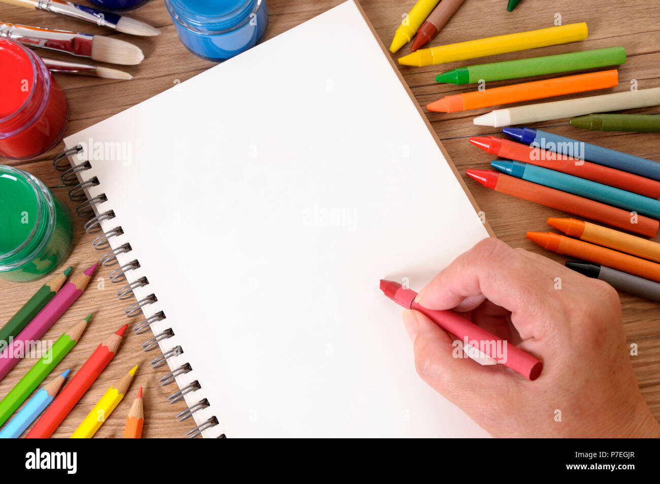 L'écriture à la main livre scolaire Banque D'Images