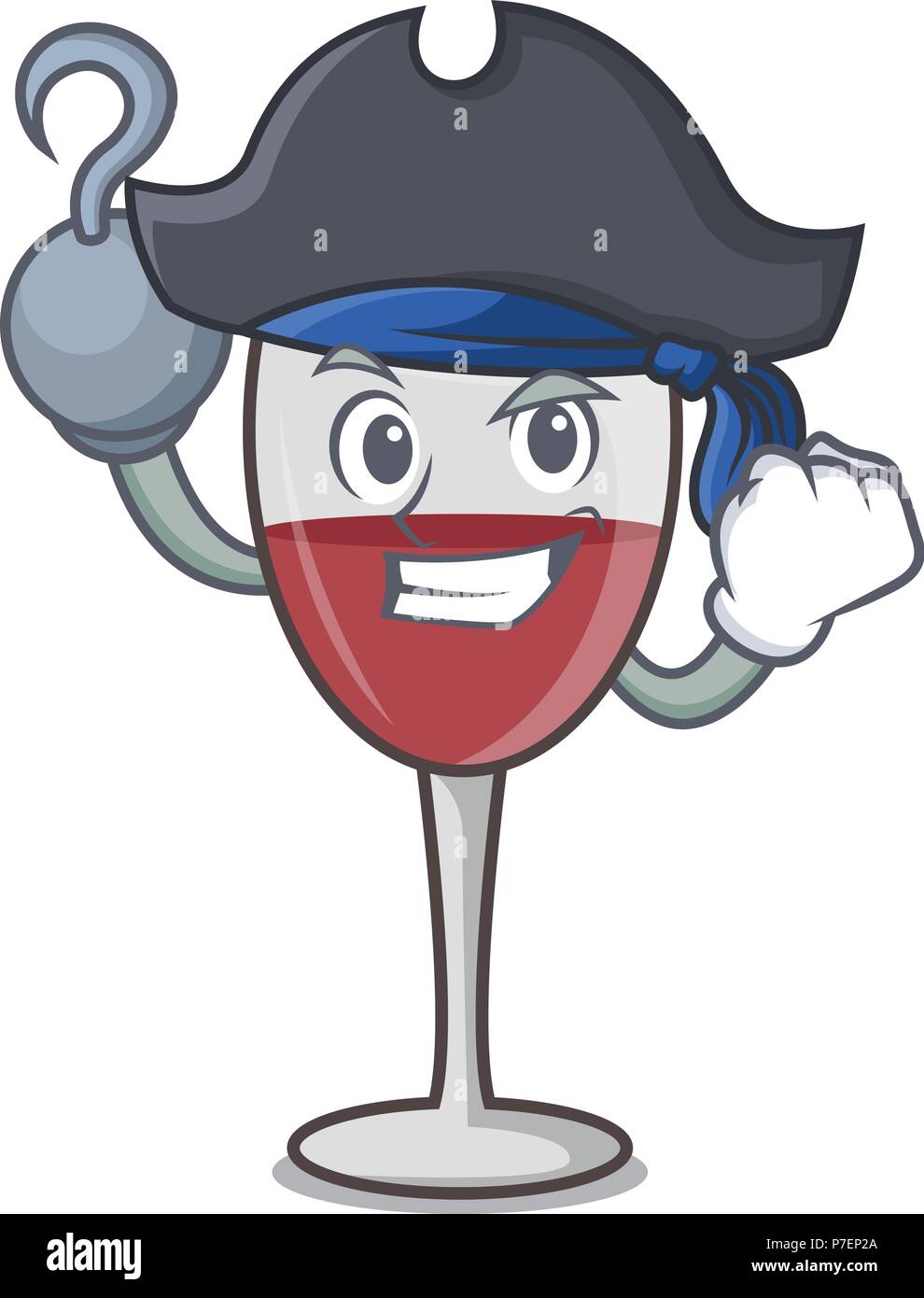 Caractère du vin pirate style cartoon Illustration de Vecteur