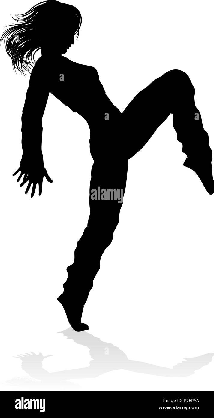 Street Dance Dancer Silhouette Illustration de Vecteur