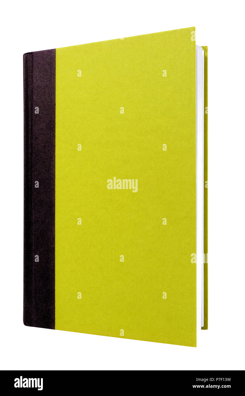 Light green livre relié couverture verticale verticale isolated on white Banque D'Images