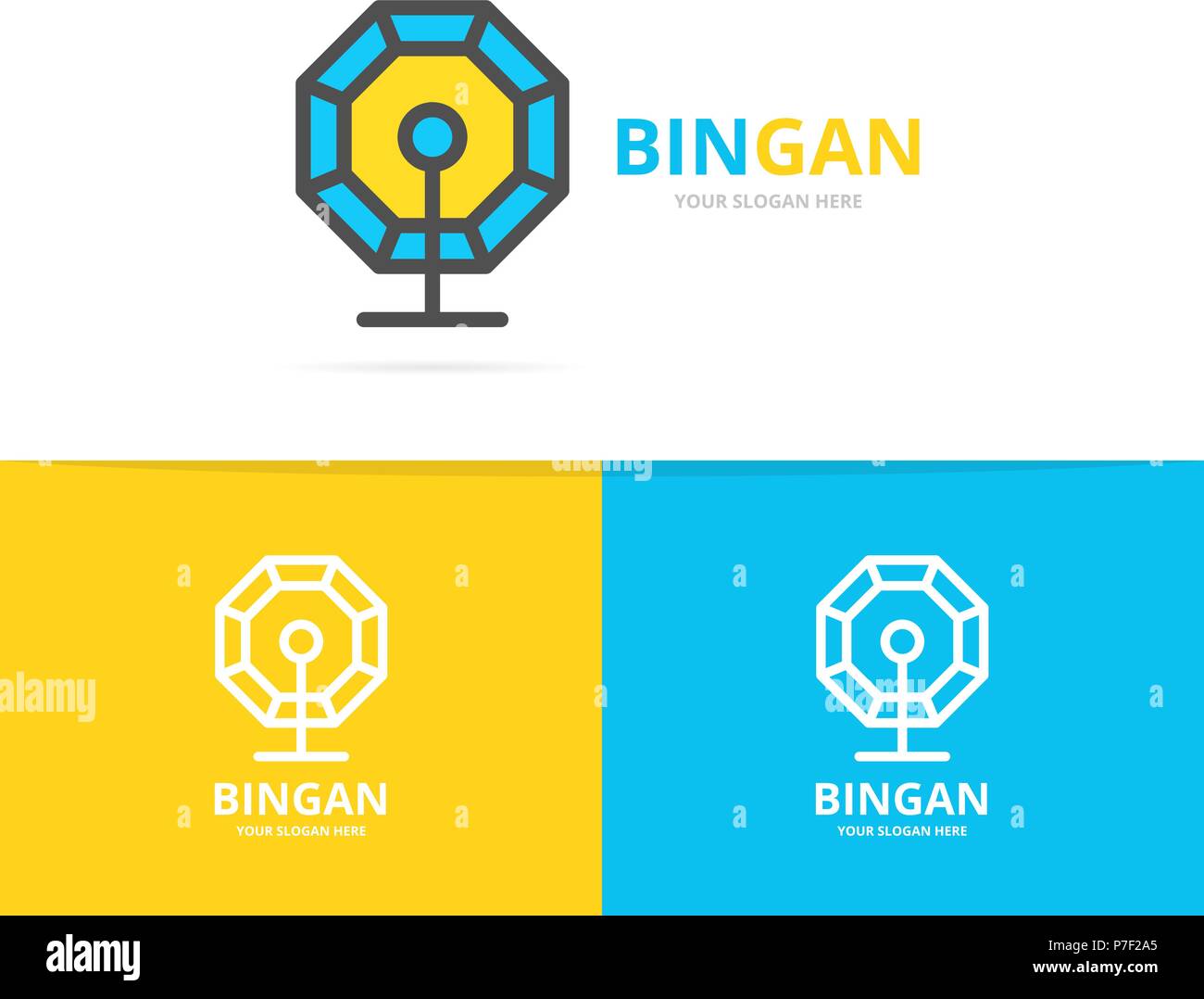 Bingo et loteries loterie simple modèle de conception de logo. Symbole et sign vector illustration Illustration de Vecteur