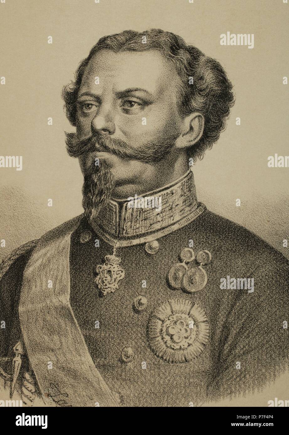 Victor Emmanuel II (1820-1878). Roi de Sardaigne et l'Italie. Gravure de Zarza dans Universal Gallery,1868. Banque D'Images