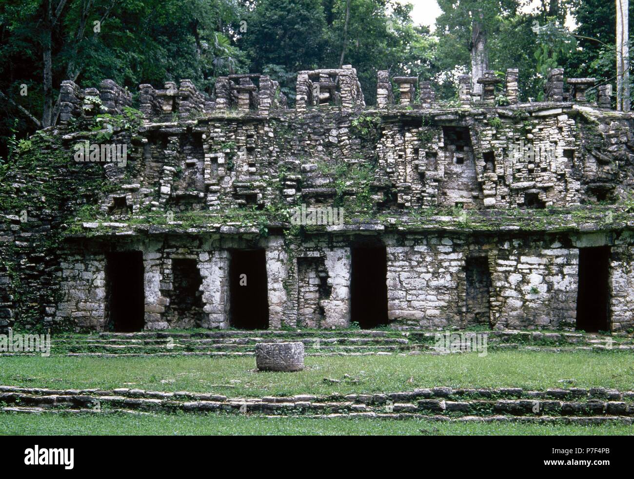 Le Mexique. Yaxchilan. Temple du labyrinthe. La fin de l'époque classique. Banque D'Images