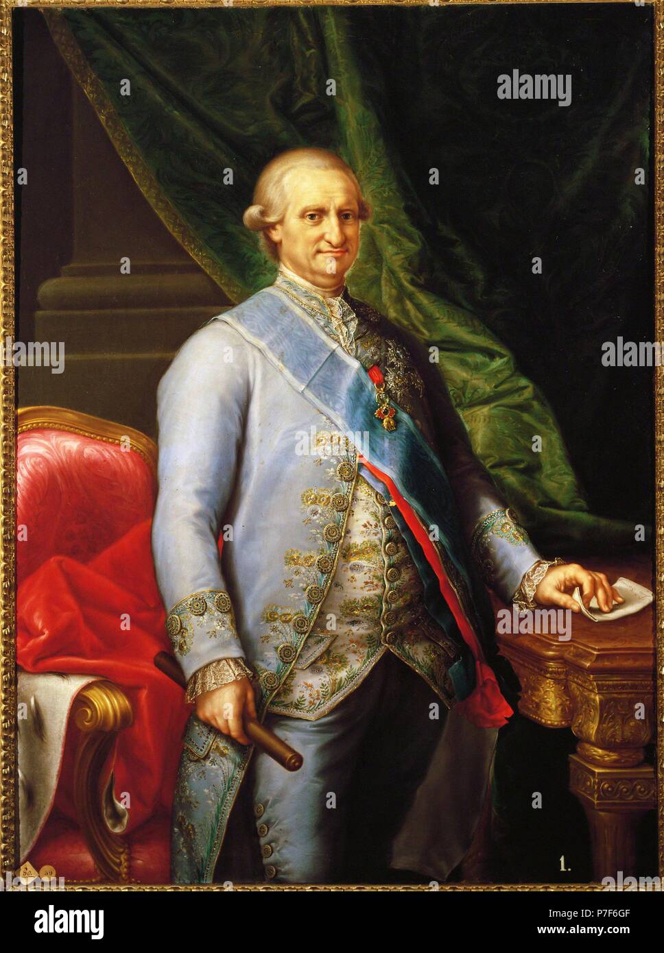 Retrato de Carlos IV (1748-1819). Musée : REAL ACADEMIA DE BELLAS ARTES DE SAN FERNANDO. Banque D'Images