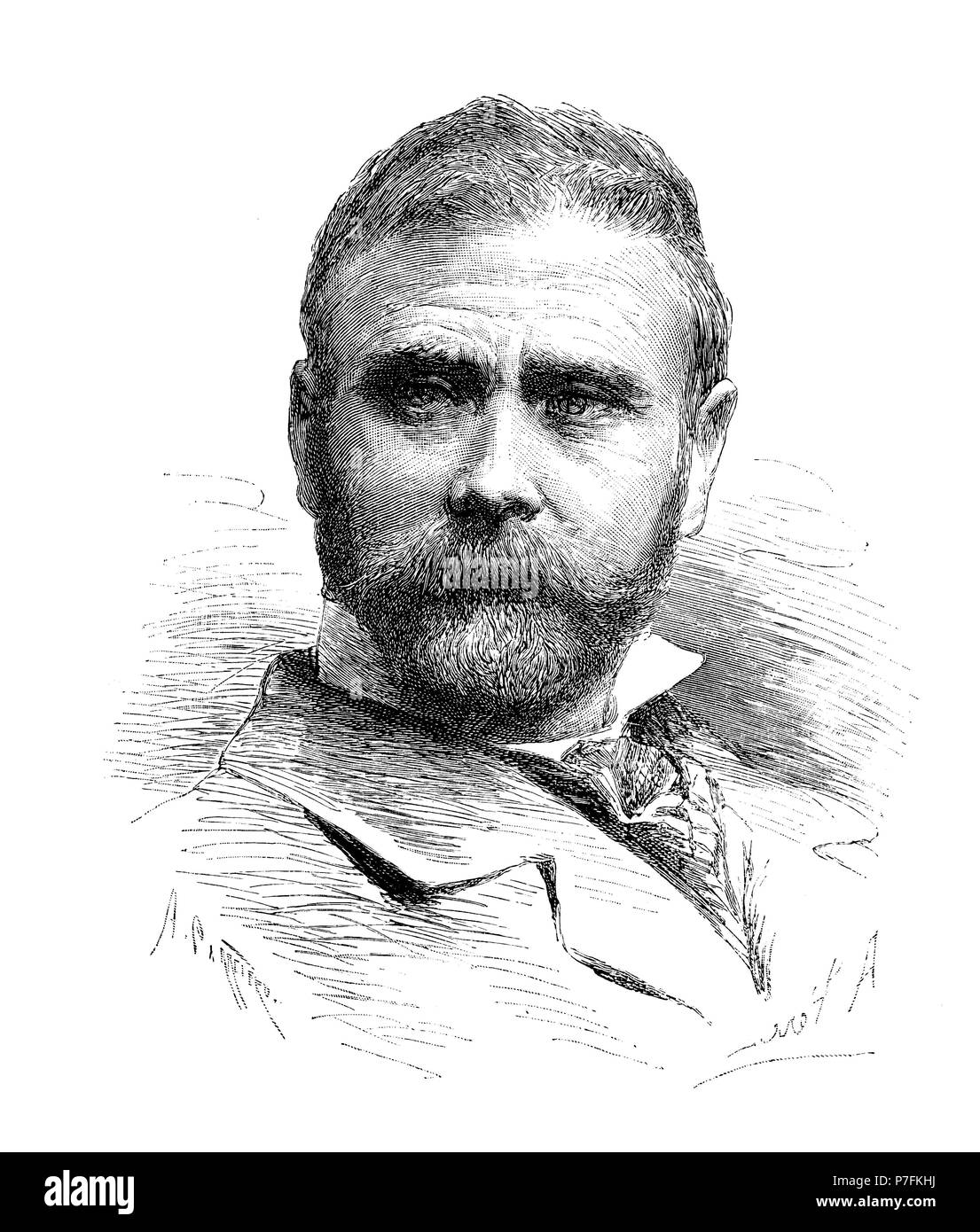 Antonio Cortina Farinós (1841-1890), pintor valenciano. La gravure de 1890. Banque D'Images