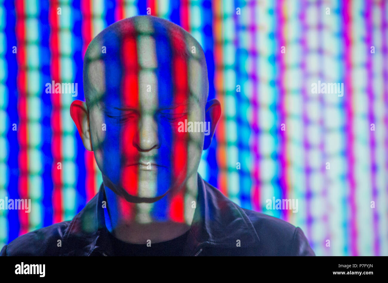 Madrid, Espagne. 5 juillet, 2018. Uwe Schmidt effectue à Madrid festival Veranos de la Villa comme Atom TM. Credit : Lora Grigorova/Alamy Live News Banque D'Images
