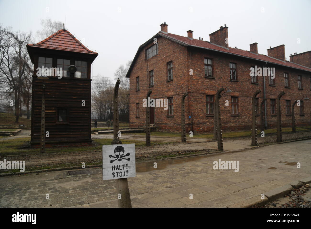 Camp de concentration allemand d'Auschwitz, Pologne Banque D'Images