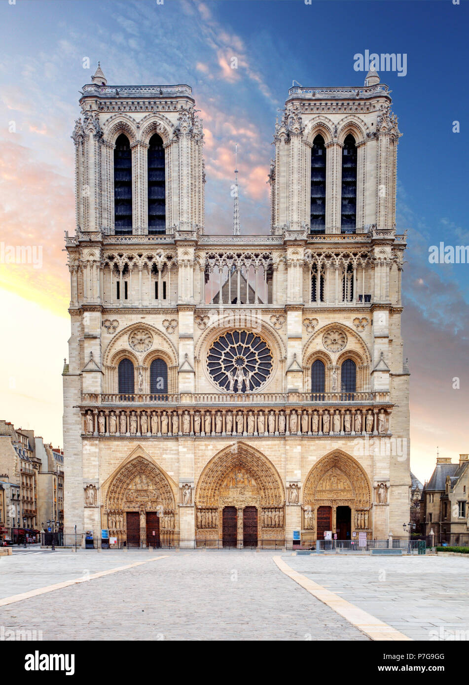 La Cathédrale Notre Dame - Paris Banque D'Images